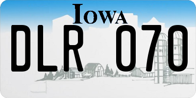 IA license plate DLR070