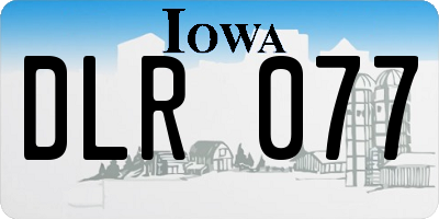 IA license plate DLR077