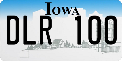 IA license plate DLR100