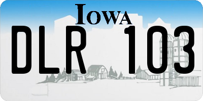 IA license plate DLR103