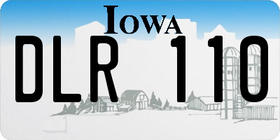 IA license plate DLR110