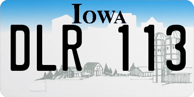 IA license plate DLR113