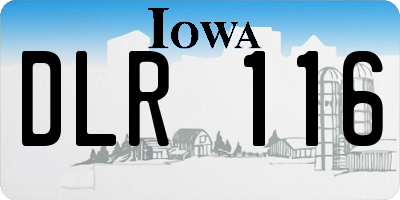 IA license plate DLR116