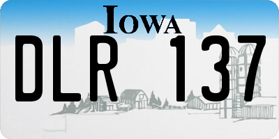 IA license plate DLR137