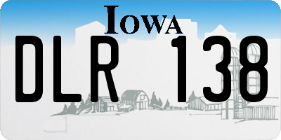 IA license plate DLR138