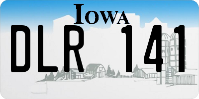 IA license plate DLR141