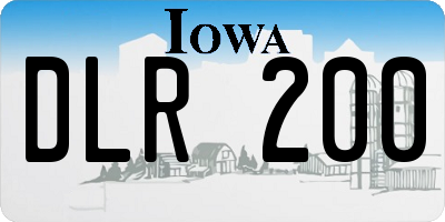 IA license plate DLR200