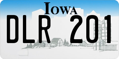 IA license plate DLR201