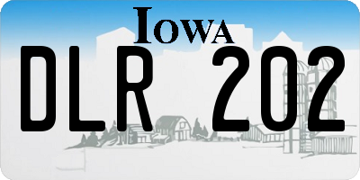 IA license plate DLR202