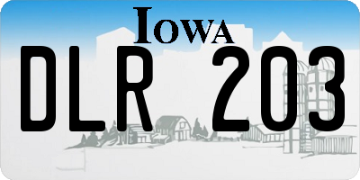 IA license plate DLR203