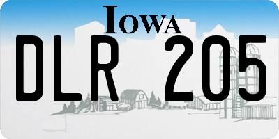 IA license plate DLR205