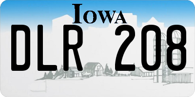 IA license plate DLR208
