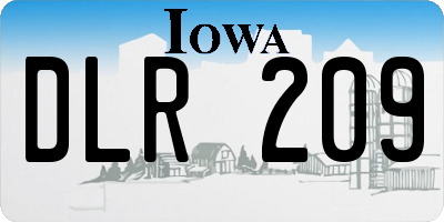 IA license plate DLR209