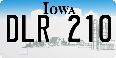 IA license plate DLR210