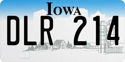 IA license plate DLR214
