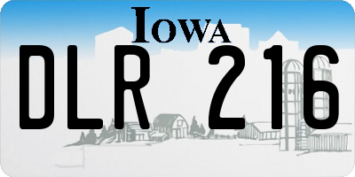 IA license plate DLR216