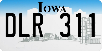 IA license plate DLR311