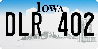 IA license plate DLR402