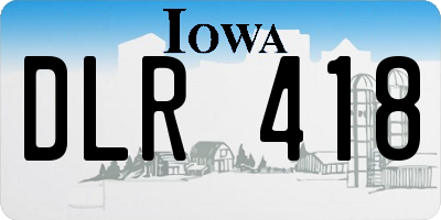 IA license plate DLR418