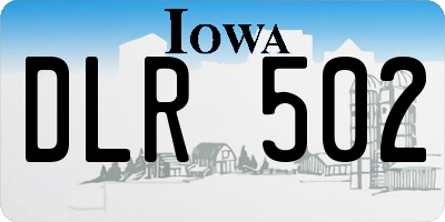 IA license plate DLR502