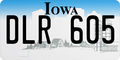 IA license plate DLR605