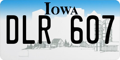 IA license plate DLR607