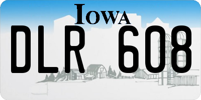 IA license plate DLR608