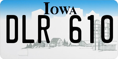 IA license plate DLR610