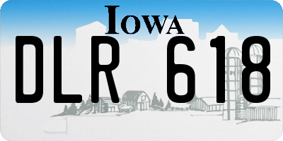 IA license plate DLR618