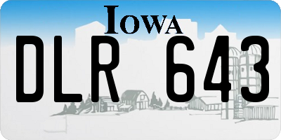 IA license plate DLR643