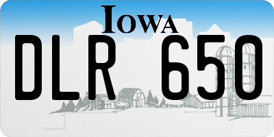 IA license plate DLR650