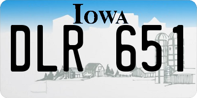 IA license plate DLR651