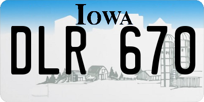 IA license plate DLR670