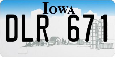 IA license plate DLR671