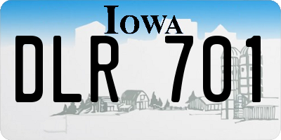 IA license plate DLR701