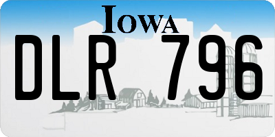 IA license plate DLR796