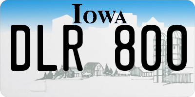 IA license plate DLR800