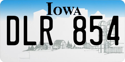 IA license plate DLR854