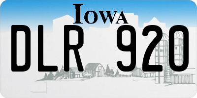 IA license plate DLR920