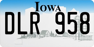 IA license plate DLR958