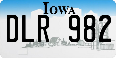 IA license plate DLR982