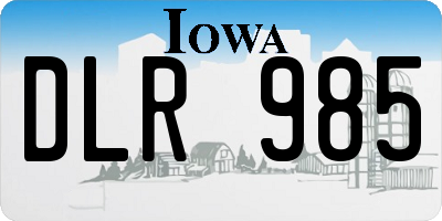 IA license plate DLR985