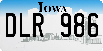 IA license plate DLR986