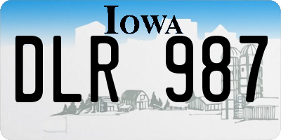 IA license plate DLR987