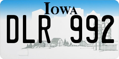IA license plate DLR992