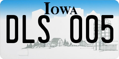 IA license plate DLS005