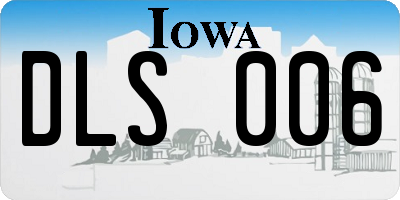 IA license plate DLS006