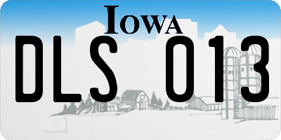 IA license plate DLS013