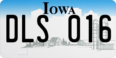 IA license plate DLS016
