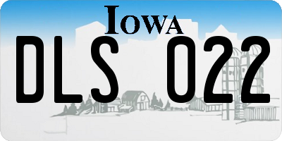 IA license plate DLS022